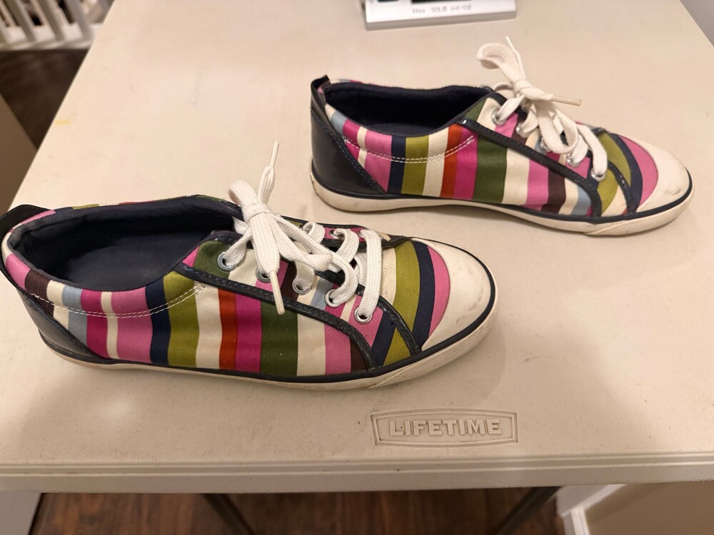 Coach Multicolor Striped Sneakers Size 8 1/2 Women's Casual Shoes - Picture 4 of 8